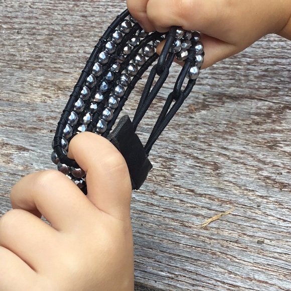 🕶 Silver and Black Cuff - Picture 4 of 5